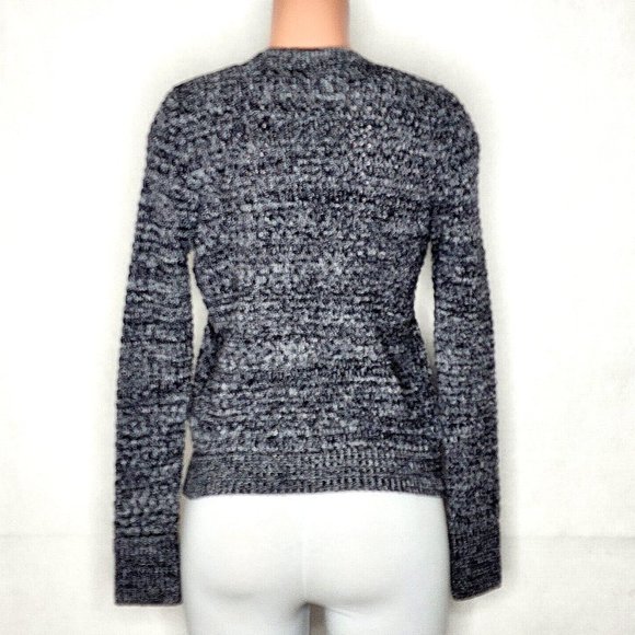 Victoria's Secret Black Gray Loose Weave Marled Sweater Pullover - Picture 3 of 6